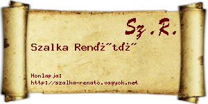 Szalka Renátó névjegykártya